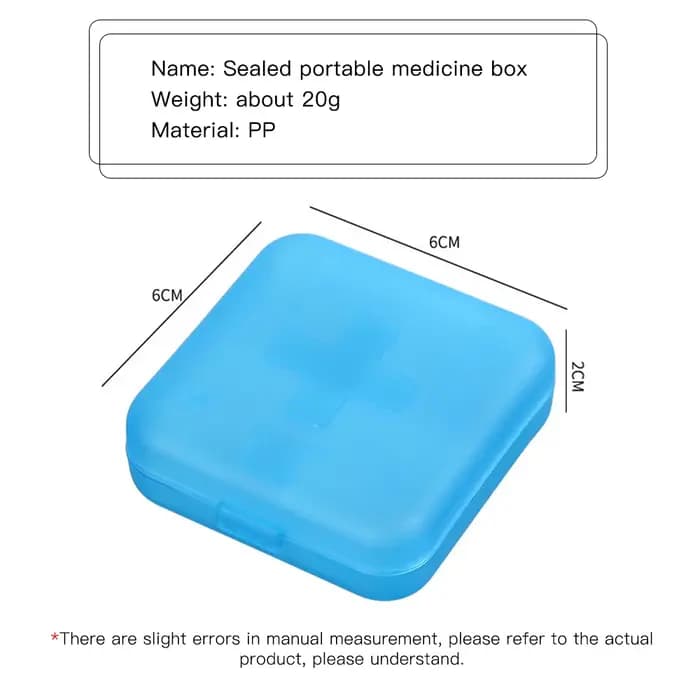 Boîte à pilules en plastique étanche, 4 grilles, boîte de rangement, hebdomadaire, évaluation, voyage, médecine, conteneur, boîtes, porte-vitamine