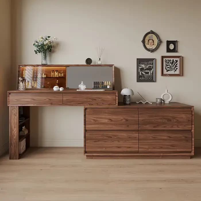 Commode coffre intégré 2025 armoire de chevet chambre table de maquillage mobile rétractable 1.2 mètres