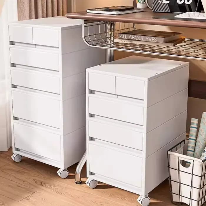 Armoire de rangement de bureau mobile avec tiroirs – Organisateur pour bureau/sous-bureau