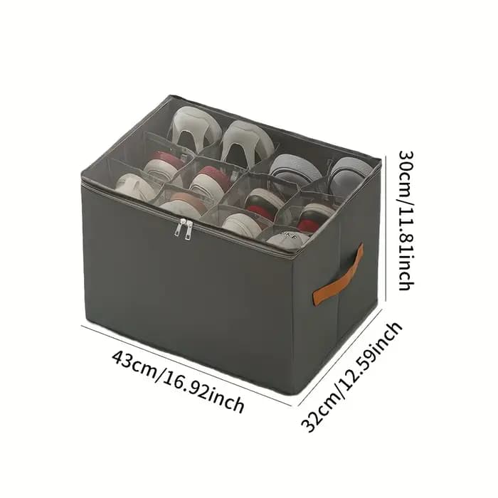 Organisateur de chaussures pliable avec couvercle - Boîte de rangement anti-poussière