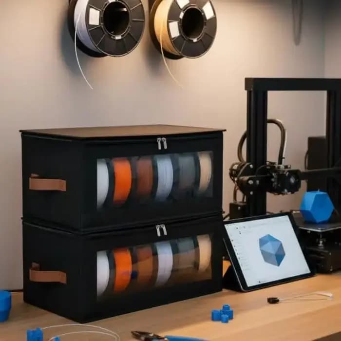 Boîte de rangement spéciale pour consommables d'impression 3D, boîte de rangement pour fils entièrement scellée à double fermeture éclair, dédiée aux studios d'impression 3D