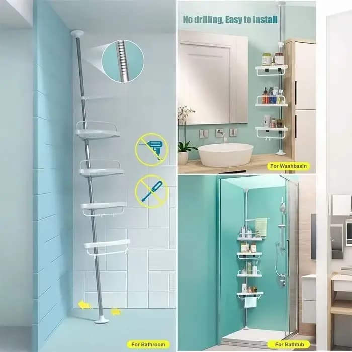 Étagère de salle de bain réglable 100-260 cm