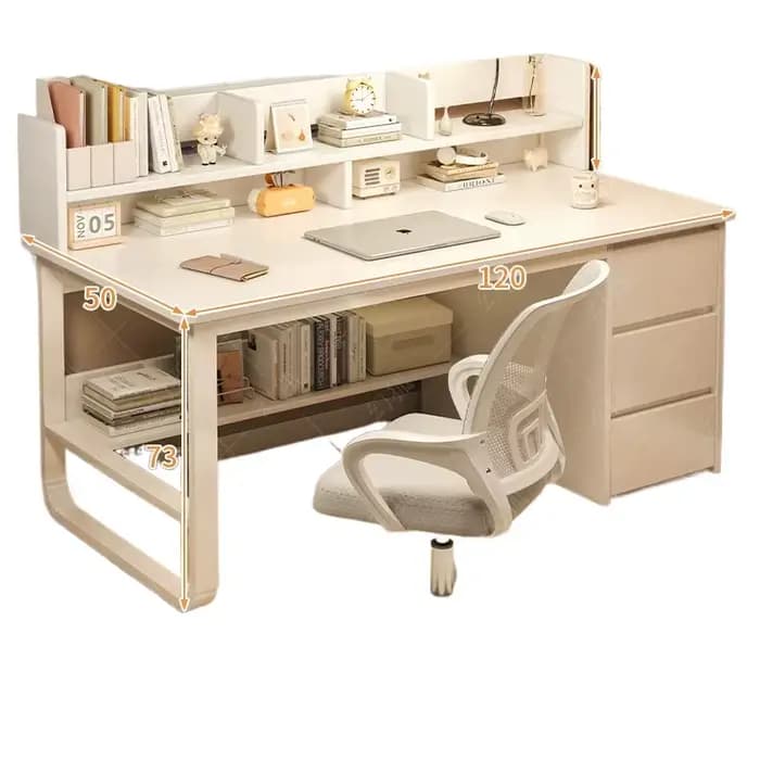 Bureau à tiroirs blancs