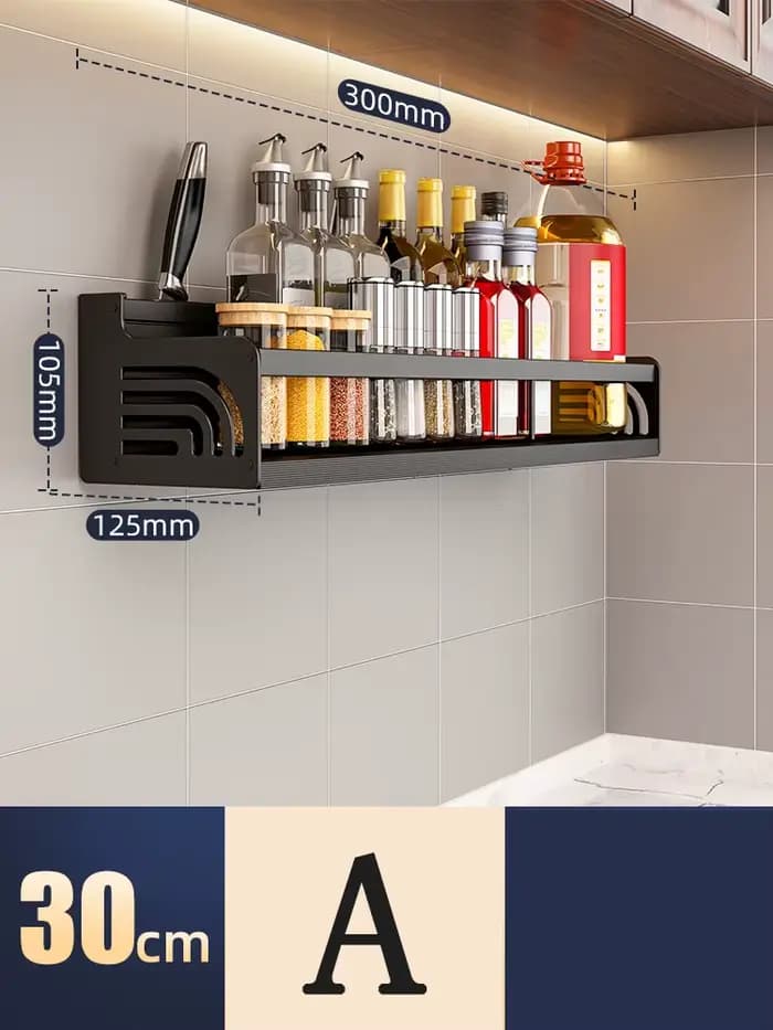 Organisateur de cuisine étagère murale support de rangement d'épices porte-couteau de cuisine mur as