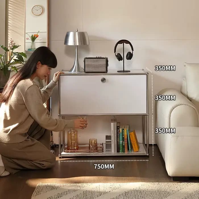 Armoires de salon, étagères blanches, Module de buffet en acier inoxydable, casier de rangement comb