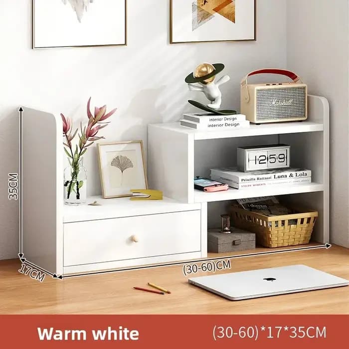 Étagère de rangement de bureau, étagère de rangement pour bureau, étagère de bureau simple multi-niveaux télescopique, petite bibliothèque de bureau à domicile