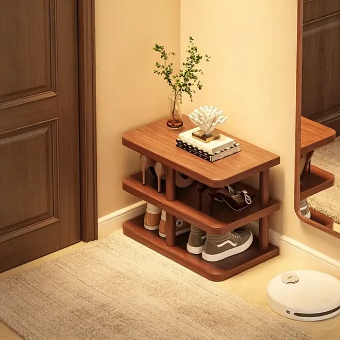 Étagère à chaussures en bois multi-niveaux, rangement d'entrée robuste et étroit, organisateur de so
