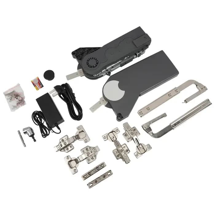 Support de porte pliante pour armoire de cuisine électrique, avec amortisseur de fermeture et système de blocage libre, accessoires de quincaillerie pour porte d'armoire.