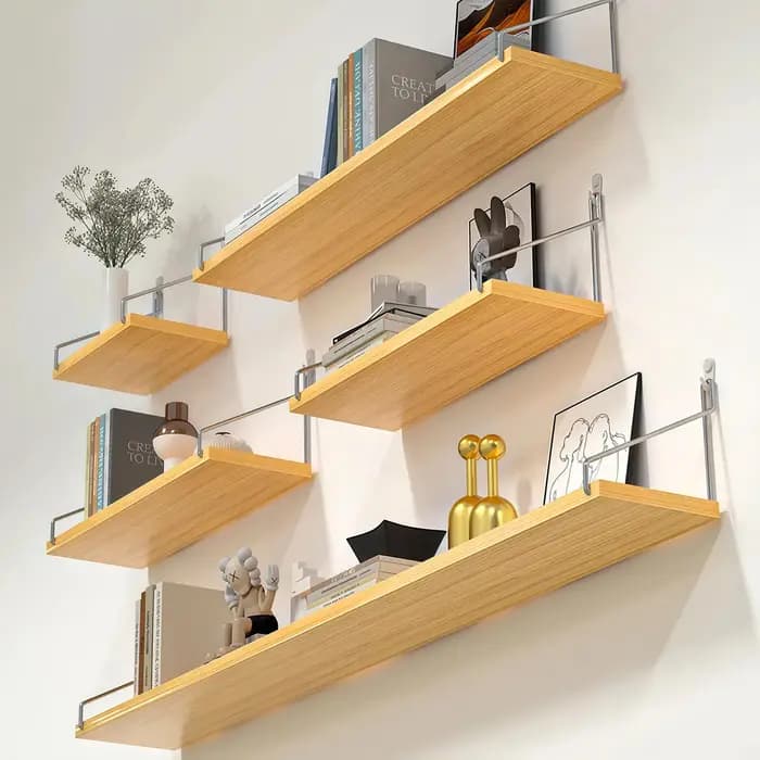 Étagère murale flottante en bois, support de rangement mural, étagère murale sans perçage, pour bibliothèque murale, 1 pièce