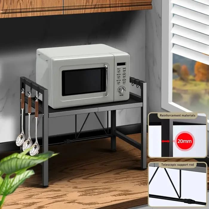 Organisateur d'étagère pour micro-ondes extensible 42-64cm