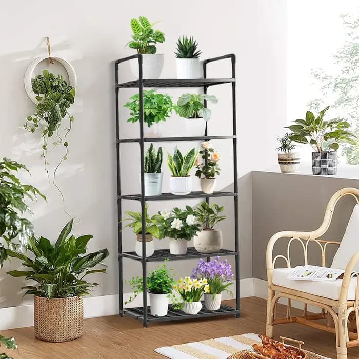 Étagère à 5 niveaux, étagère de rangement réglable