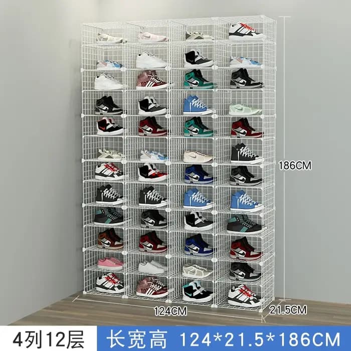 Étagère à chaussures suspendue en métal multicouche pliable