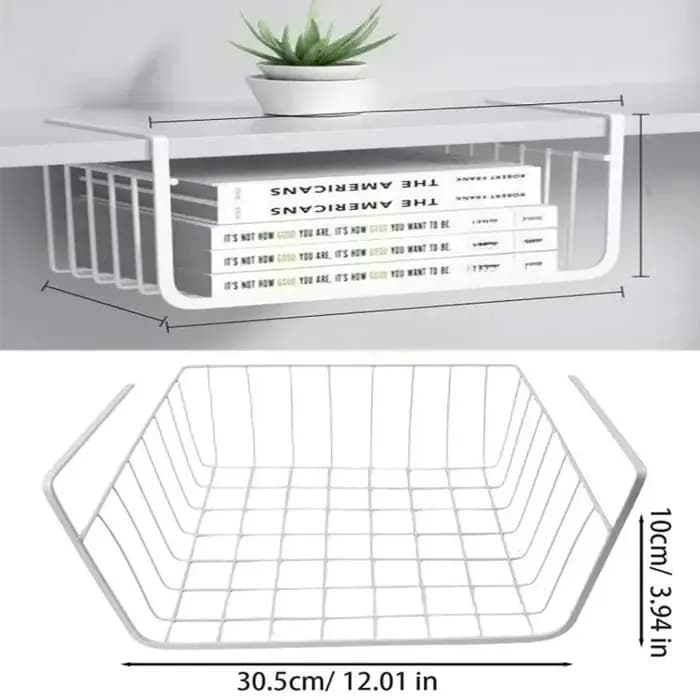 Panier de rangement sous étagère multifonctionnel en fer pour la maison