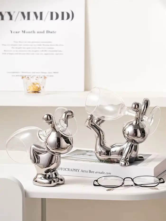 Créatif lapin casier à verres à vin salon armoire à vin support à gobelets affichage inversé lumière luxe