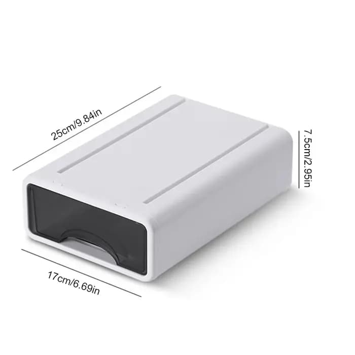 Boîte de rangement en plastique gris pour lettres de bureau