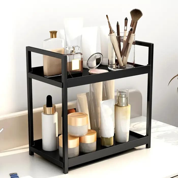 Organisateur sous évier à 2 niveaux, armoire coulissante, panier, support de rangement avec crochets, tasse suspendue, organisateur de salle de bains et de cuisine
