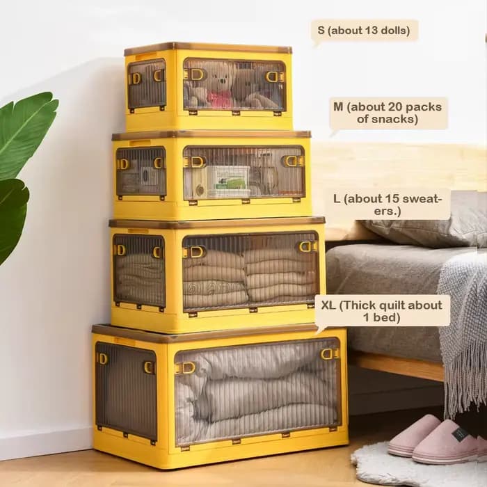 Boîtes de rangement pliantes en plastique Transparent