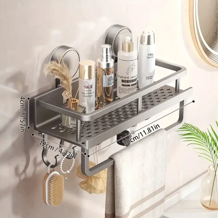 Étagère de douche robuste anti-rouille 1 pièce sans perçage, support de rangement pour salle de bain