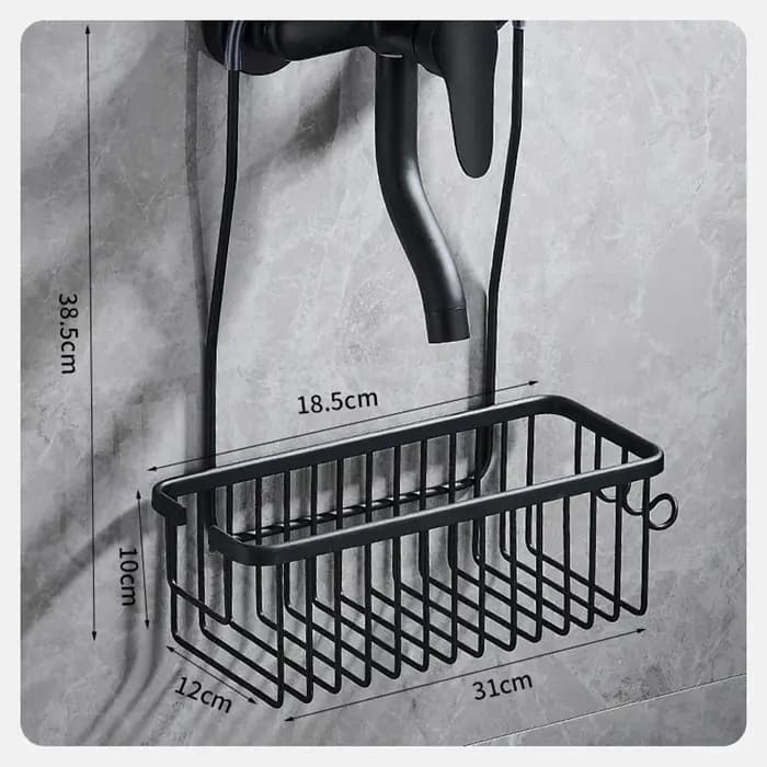 Étagère de salle de bain en aluminium sans perçage