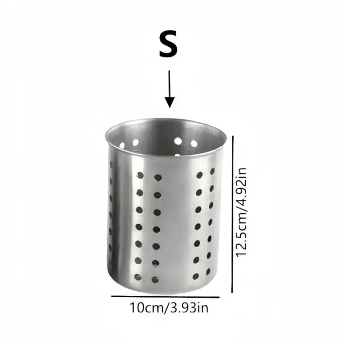 Boîte de rangement pour baguettes en acier inoxydable cylindrique, 1/2 pièce, adaptée aux cuisines d
