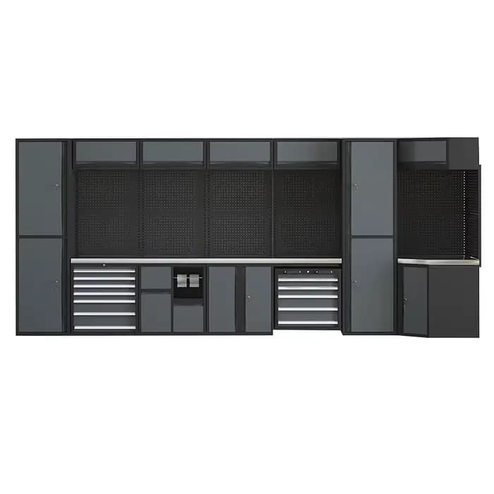 Établi de garage avec armoire de rangement d'outils pour atelier