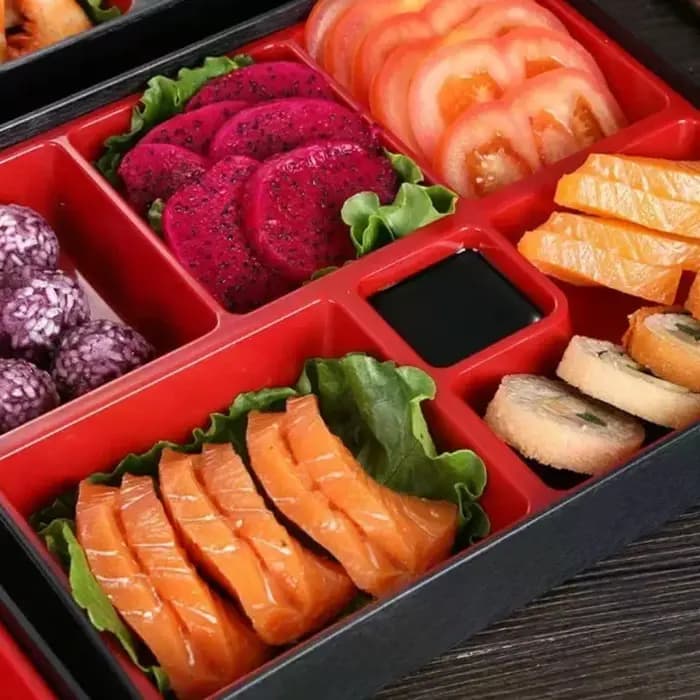 Boîte de rangement alimentaire japonaise type bento, compartimentée, pour le déjeuner professionnel, plateau repas portable, conteneur alimentaire amovible