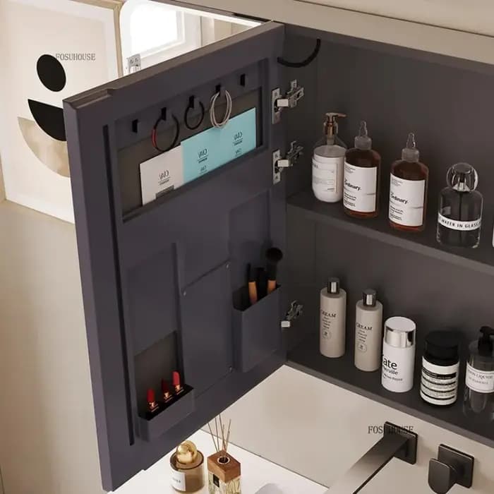 Armoire à miroir de salle de bains intelligente en forme d'arc