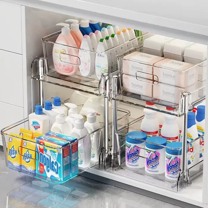 Organisateur de rangement sous évier à 2/3 niveaux