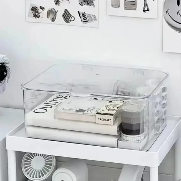 Boîte de rangement transparente en acrylique avec couvercle pour filles