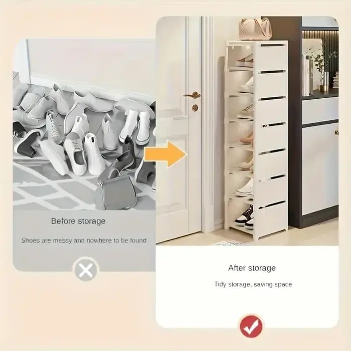 Étagère à chaussures métallique superposable sans outils