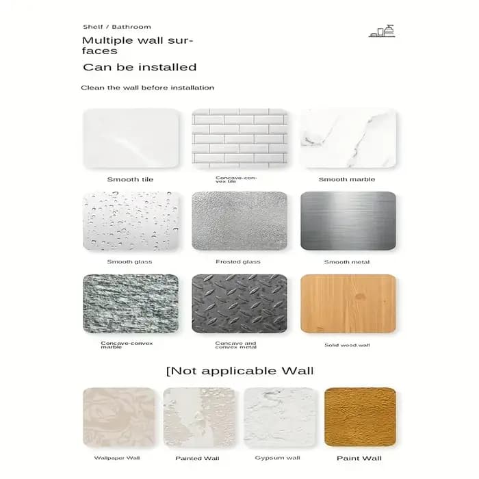 Support de rangement mural en aluminium pour salle de bain