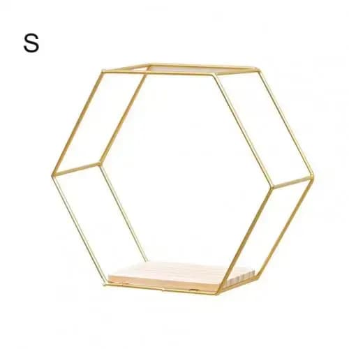 Étagères Murales Flottantes Hexagonales T1, Support de Rangement pour Chambre à Coucher, Salon, Bure