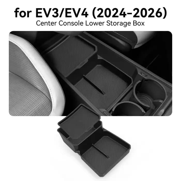 Boîte de rangement pour accoudoir central intérieur pour Kia EV3/EV4 2024 2025 2026 – Organisateur de console centrale pour voiture
