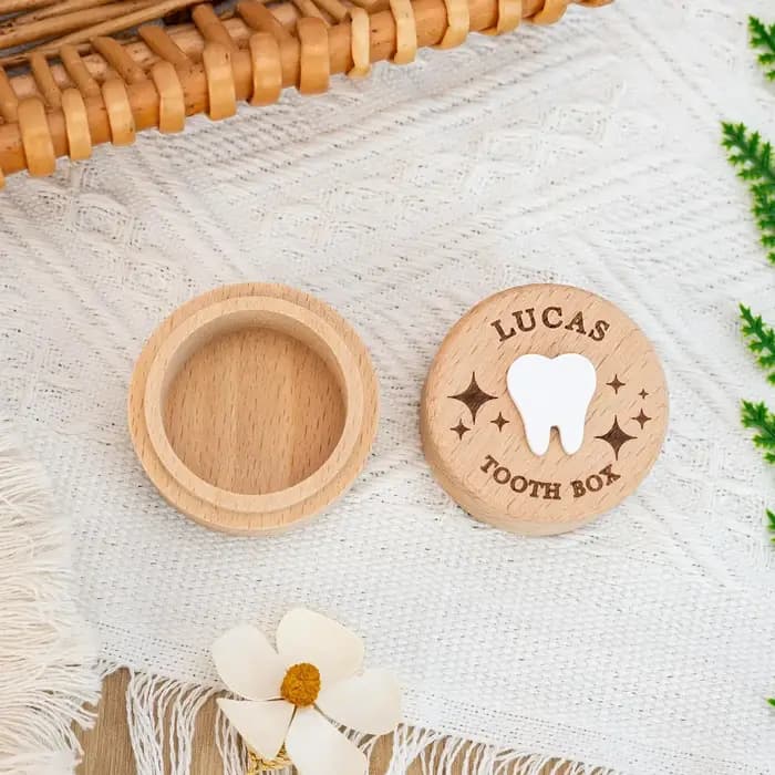 Boîte à dents personnalisée en bois pour la Fée