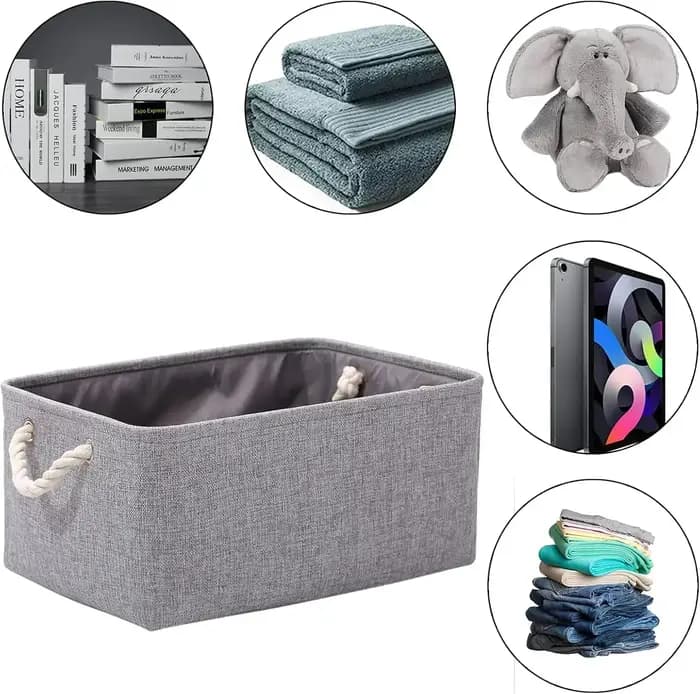 Panier de rangement pliable en tissu