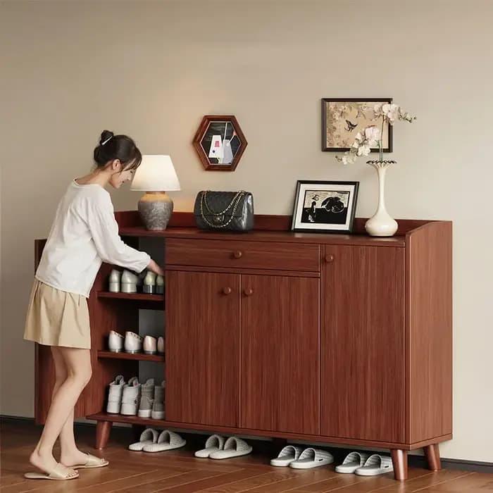 Meuble à chaussures d'entrée, armoire de rangement antique intégrée, petite étagère à chaussures pour porche, casier d'intérieur mural