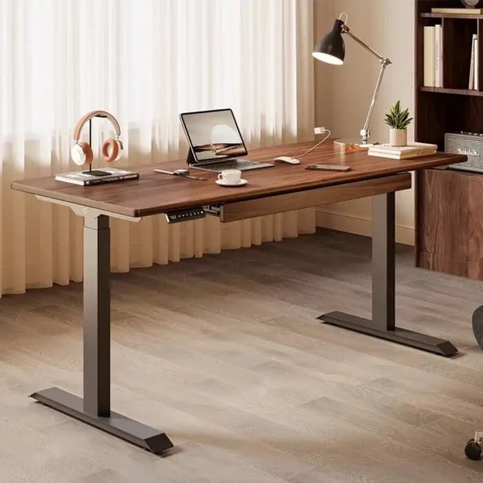 Tiroir caché sous le bureau avec séparateur en bois