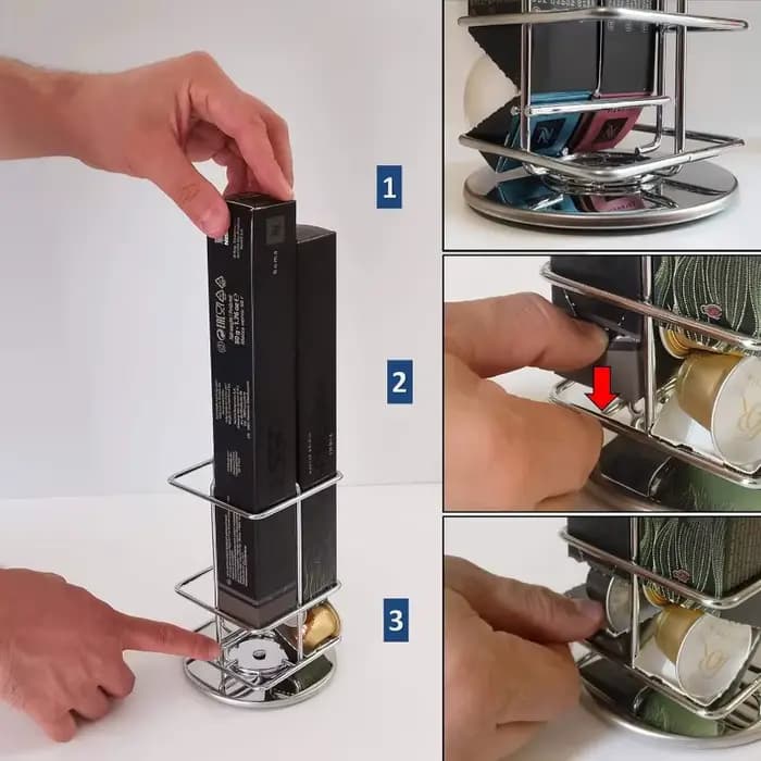 1 pièces Nespresso porte-Capsules pour le stockage 40 Capsules fer métal café dosettes support
