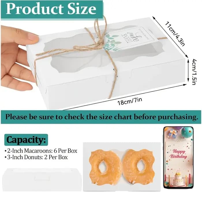 Cadeau pour elle/lui, 20 boîtes à biscuits avec fenêtre transparente