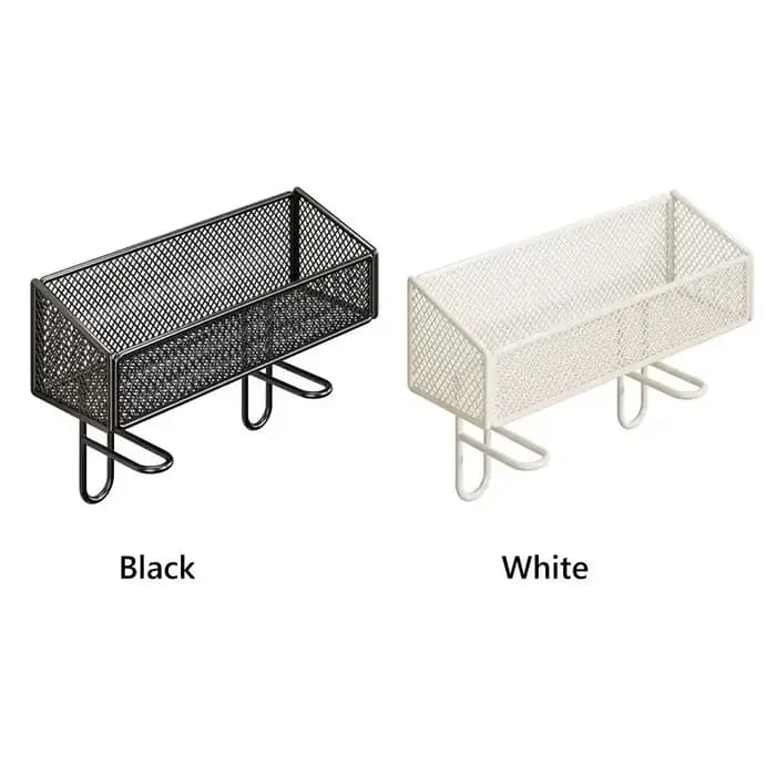 Étagère de toilette multifonctionnelle en fer noir et blanc