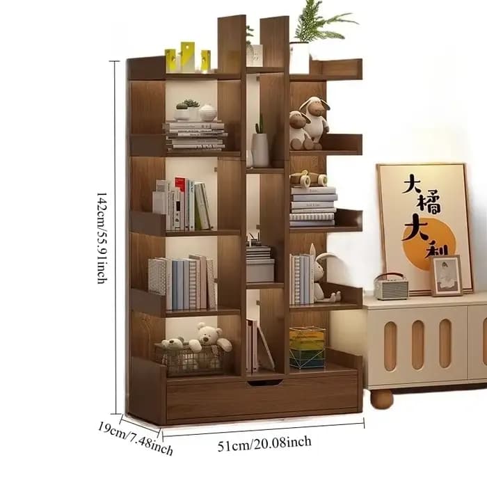 Bibliothèque de salon en bois massif