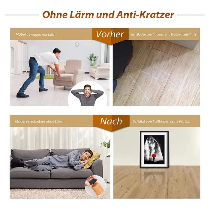 Ders foetaux en feutre auto-adhésifs pour chaises, 3 rouleaux, 100x10 cm, 100x5 cm, 100x2 cm, 5 mm