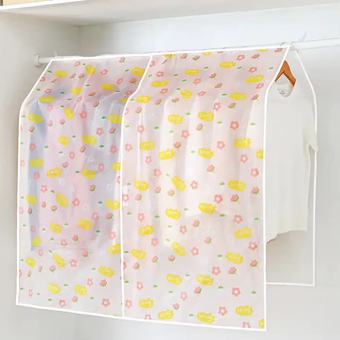Housse anti-poussière translucide pour vêtements domestiques