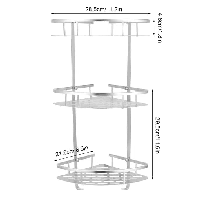Étagère de douche à 3 niveaux, étagère d'angle murale pour salle de bain, organisateur de produits de toilette, support de rangement pour toilettes et cuisine
