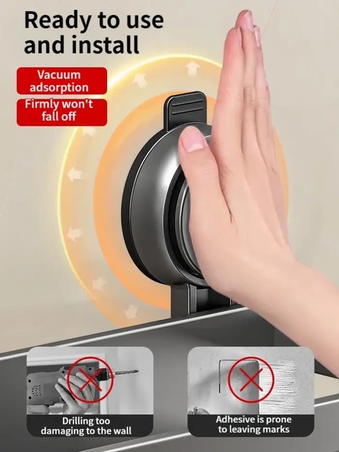 Support de salle de bain à ventouse sans perceuse