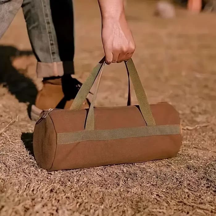 Sac de rangement pour outils de camping, grande capacité, sac cylindrique pour piquets de tente, sac léger pour clous de tente, sac porte-clous de sol pour le camping en plein air