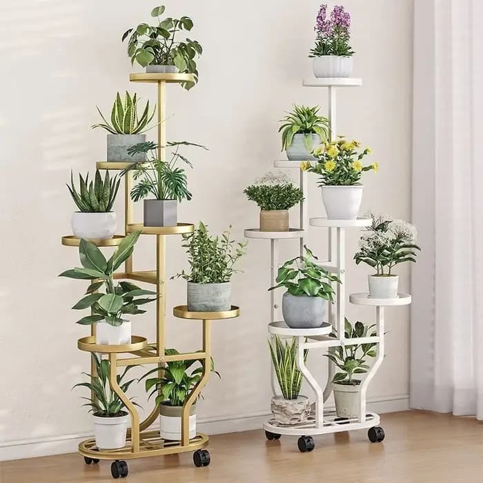 Support pour plantes, support pour fleurs, organisateur de pots de fleurs, fer à 9 couches, étagère de rangement pour plantes, support pour pots, rouleau organisateur