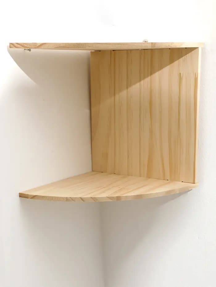 Étagère d'angle en bois Burlywood à deux couches