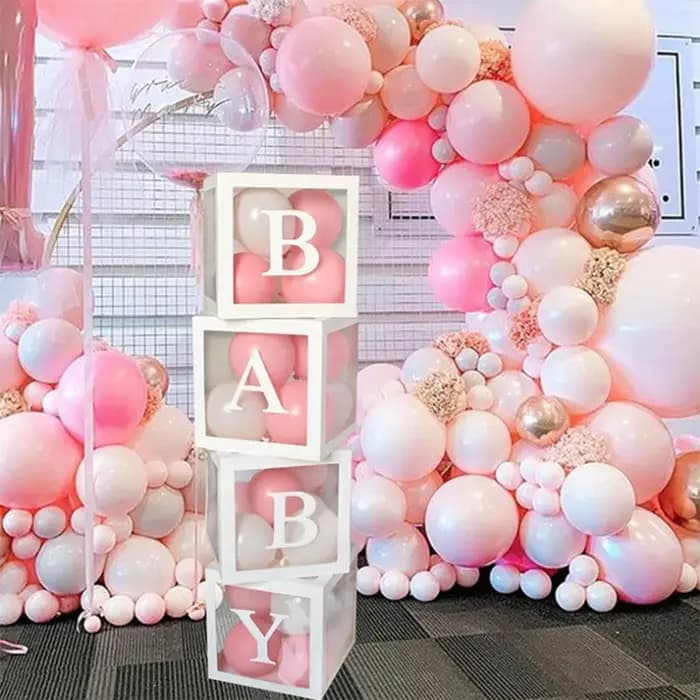 Boîte à ballons transparente personnalisée avec lettres A-Z