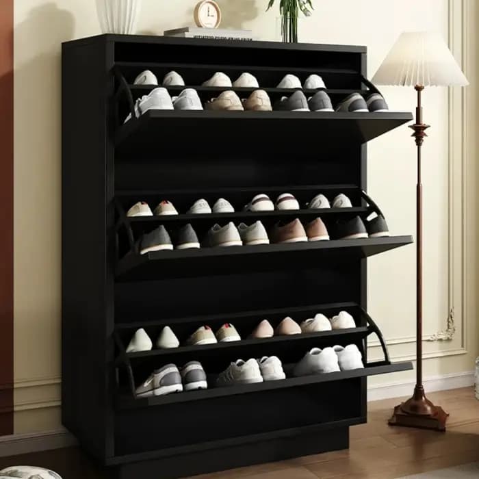 Meuble à chaussures de luxe en bois de style japonais